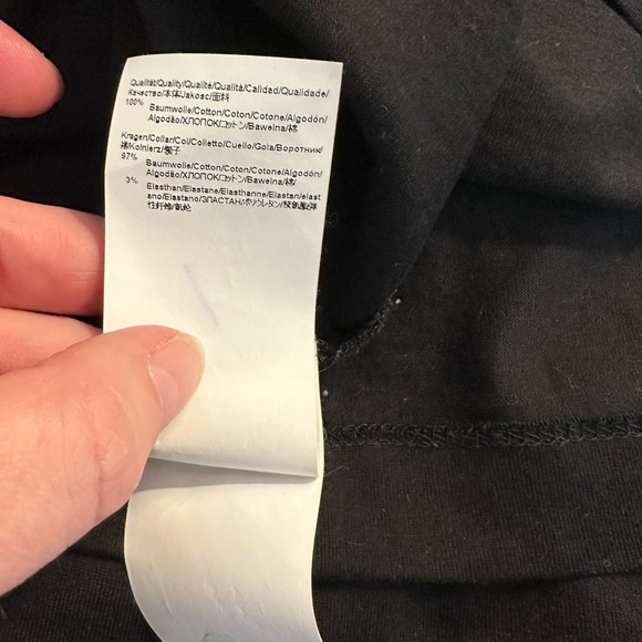 HUGO BOSS Multi Colored Logo Tee T-Shirt Short Sleeve Black Crewneck Blue Orange - Picture 8 of 11